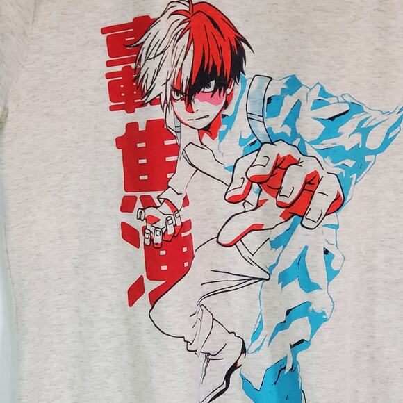Funmation My Hero Academia Shoto Todoroki Ice Anime Short Sleeve T-Shirt XL - Picture 3 of 5